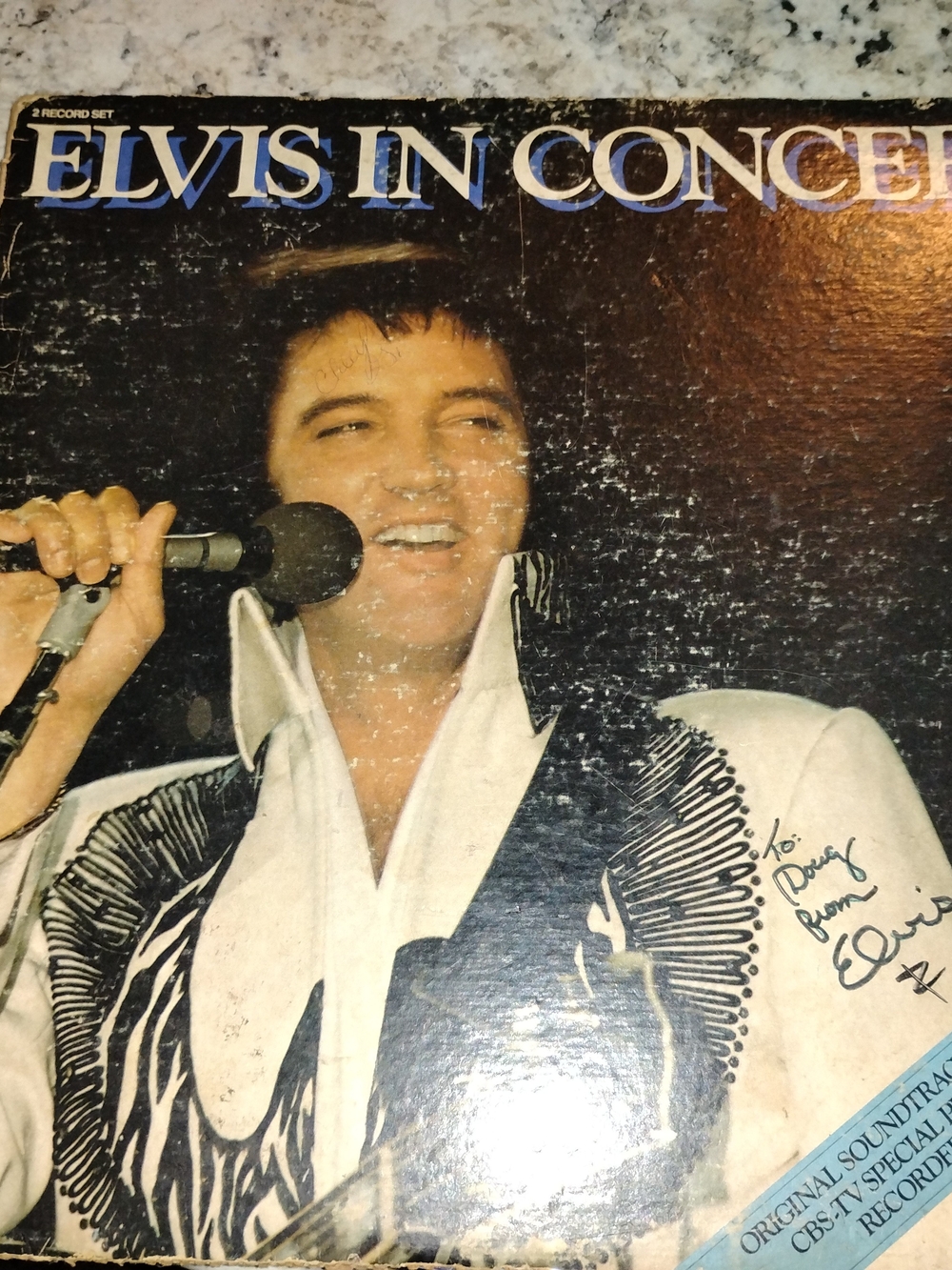 Elvis In Concert Vinyl LP - White & Black Jacket Cover